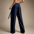 thumbnail image 5 of KLHDSF Pants For Women Solid Casual Drapey Sash Tie Wide Leg Trousers Work Office Navy S, 5 of 8