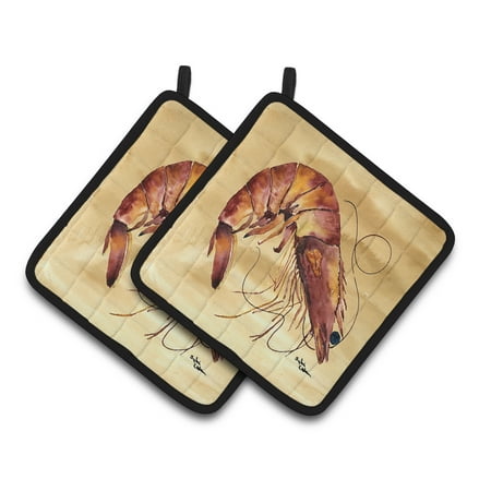 

Carolines Treasures 8161PTHD Shrimp Pair of Pot Holders 7.5HX7.5W multicolor