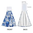 thumbnail image 3 of Haosy 2 Pack Kitchen Wash Cloths with Hanging Loops Absorbent Absorbent Quick Drying Hand Towels, Blue Skull Bird Flower, 3 of 7