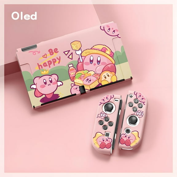 Protective Case Compatible with Nintendo Switch Oled, TPU Case Accessory for Switch Console and Grip Joy-Con, Switch Protector, Kirby