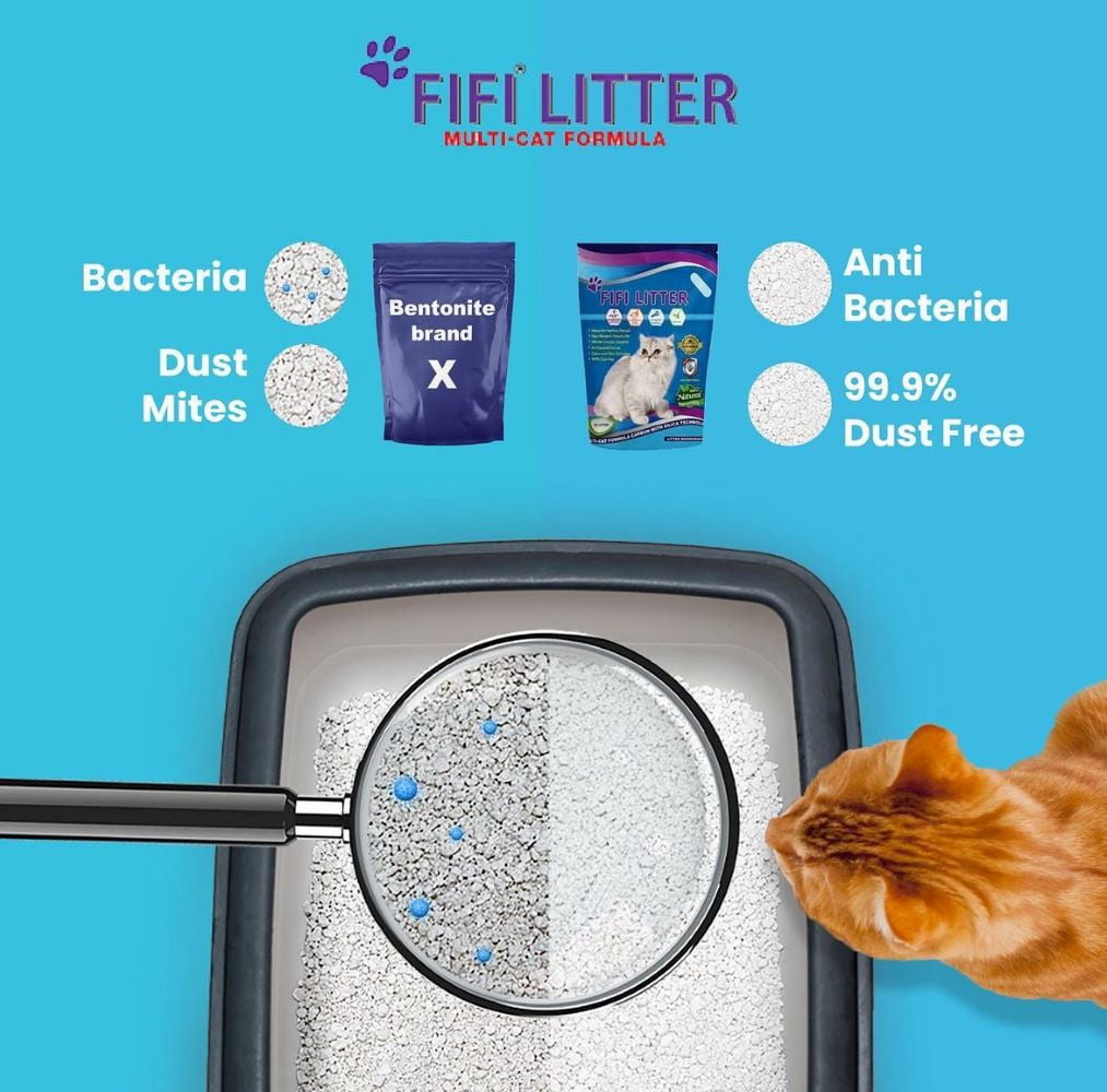 FIFI Litter 15 lb. 99.9%  Dust-Free, Multi-Cat Formula, Fresh Scent, All Natural, Clumping Cat Litter, 1 Bag