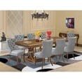 thumbnail image 4 of Luxe by East West Furniture 9 Pieces Dining Table Set a Rectangle Table and 8 Dining Chairs, Antique Walnut, 4 of 7