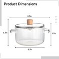 thumbnail image 4 of 60 oz Clear Glass Cooking Pot with Handle, High Borosilicate Glass, Stovetop & Microwave Safe, Easy-to-Clean, Stripe Design, Great for Cooking, Boiling, and Steaming, 4 of 5