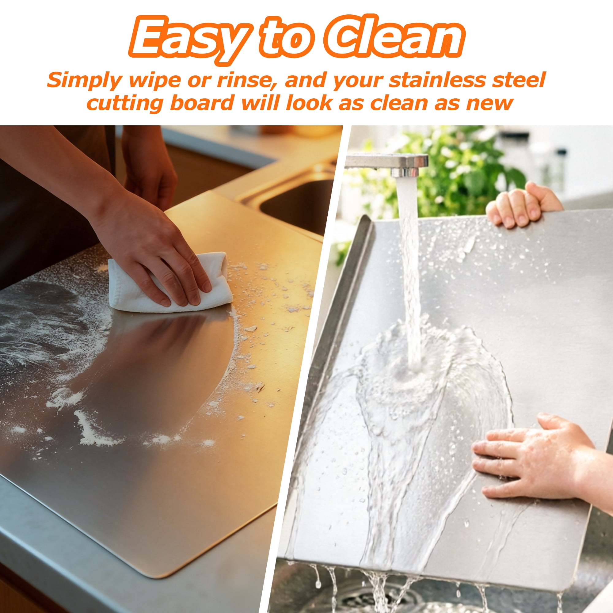 Stainless Steel Cutting Boards 15.75"x 11.8" Cutting Boards for Kitchen, Suitable for Meat, Fruits, Vegetables