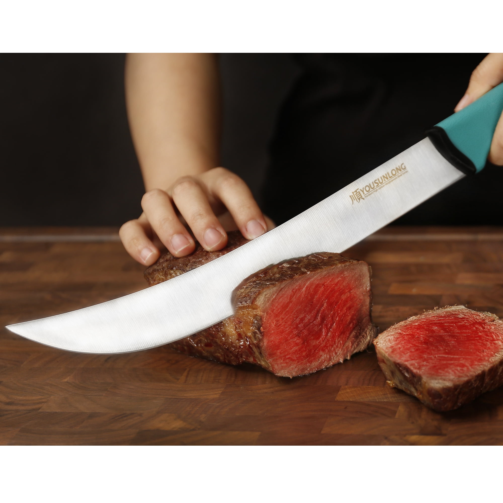 YOUSUNLONG 10-Inch High-Carbon Steel Butcher Knife for Meat & Cartilage Trimming