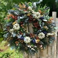 thumbnail image 7 of Naiyafly 15.7in Fall Wreaths for Front Door with Berry Pumpkin Maple Leaves Autumn Wreath, 7 of 7