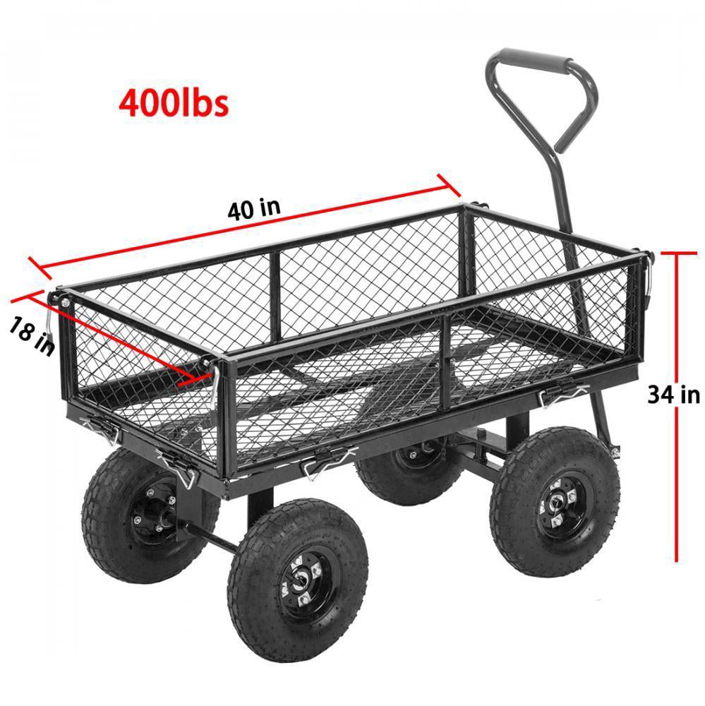 新品Garden Carts Utility Cart Outdoor Lawn WagonSteel Yard Dump Wagon with  WheelsHeavy Duty Carrie 上質で快適
