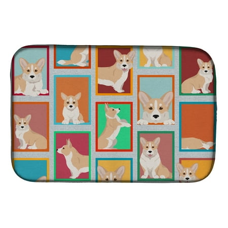 

Lots of Fawn Cardigan Corgi Dish Drying Mat 14 in x 21 in