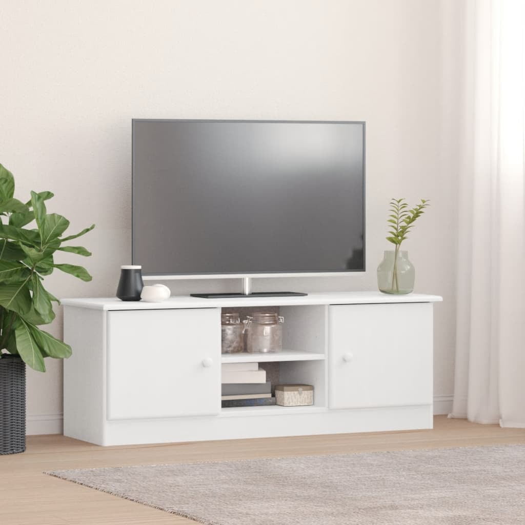 vidaXL TV Cabinet ALTA White 112x35x41 cm Solid Wood Pine - Walmart.ca
