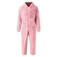 thumbnail image 3 of SUYIDA Men's Hooded Onesie Pajamas Lightweight Fuzzy Fleece Zip Up Jumpsuit Long Sleeve Long Pants One Piece Pjs, 3 of 6