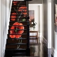 thumbnail image 4 of Flortlias 15Pcs Leather Textured Vinyl Peel and Stick Stair Riser Decals, Self-Adhesive Staircase Riser Stickers, Textured PVC Retro Red Poppy, 4 of 4
