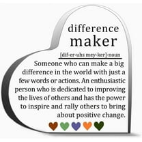 Arcylic Heart Difference Maker Definition Gifts Thank You Gifts for Coworker Leader Boss Mentor Coach Teacher Appr for Friends,Gifts for Family Coworker Home Decorative Signs 4x4 inch