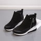 thumbnail image 4 of Nuevos zapatos de caña alta Plataforma de gamuza Tacón de cuña Cremallera lateral y botines de algodón Wmkox8yii sa1521, 4 of 8
