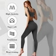 thumbnail image 3 of Lsupdaol 4 Pcs Women's Workout Sets Pilates Exercise Outfit Ribbed Scoop Neck Sports Bra Shorts Leggings Gym Clothes Set, 3 of 12