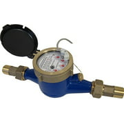 PRM 3/4 Inch NPT Multi Jet Water Meter with Pulse Output, Brass Body - Not for Potable Water