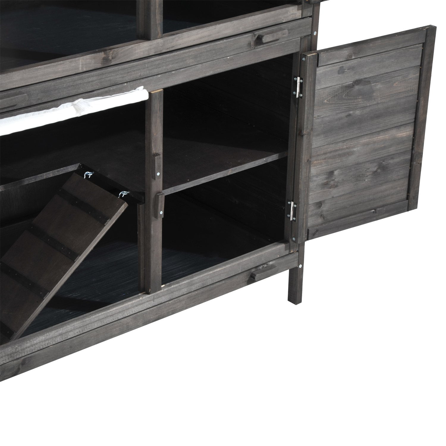 pawhut 2 story rabbit hutch