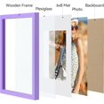 thumbnail image 2 of Vittanly 8x12 Picture Frame, Premium Material with Shatter Resistant Plexiglass, Display Pictures 6x8 with Mat or 8x12 without Mat, Photo Frame for Wall or Table Top Display, Purple, 1 Pack, 2 of 6