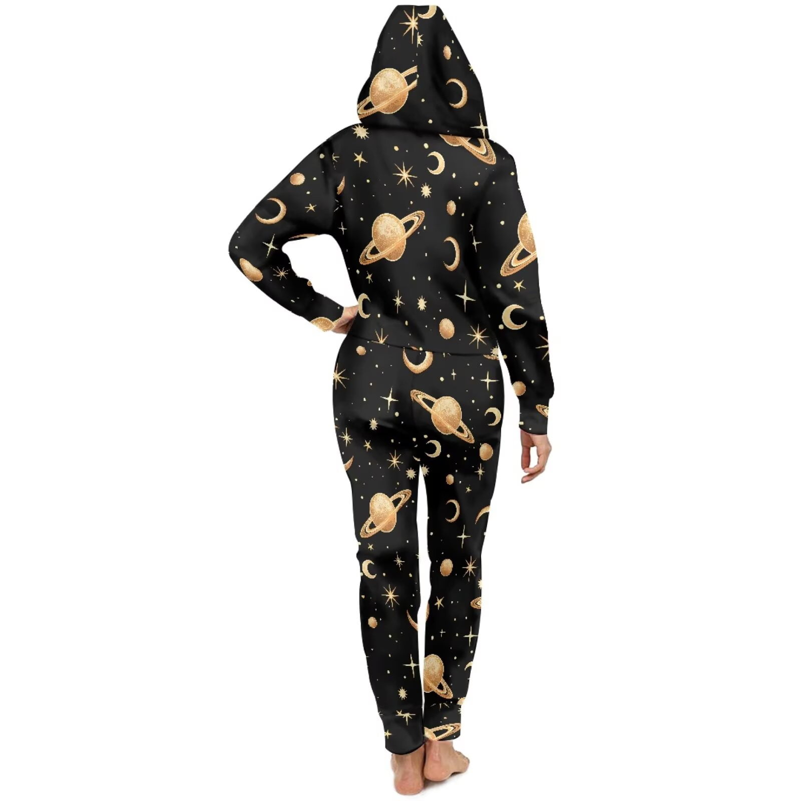 POLERO Onesie Pajamas for Men Plus Size Drawstring Womens Novelty One-Piece Pajamas with Pocket Casual Loose Fit Sleepwear Playsuit Halloween Pumpkin Tombstone Print, Size L