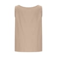 thumbnail image 6 of Ulitacool Womens Summer Tank Tops Linen Sleeveless Tank Top Summer Breathableloose Fit V Neck Blouse Tunic Shirt Comfortable Tops L Beige, 6 of 7