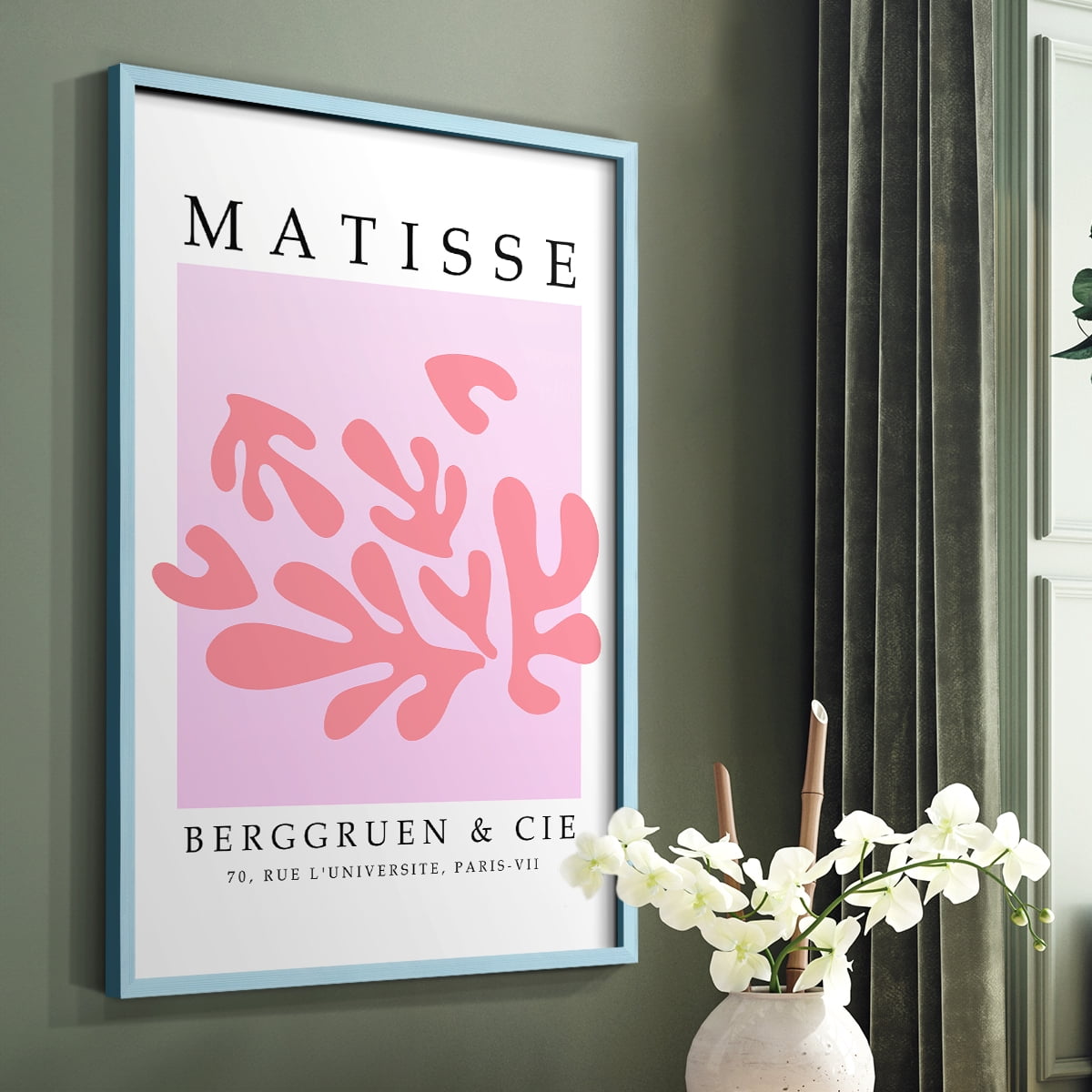 Matisse CCCXLII in Blue Solid Wood 22 x 28 Framed Print