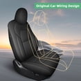 thumbnail image 4 of AOMSAZTO Seat Covers Leather Fit for Tesla Model 3 2017-2023 Full Seat Car Seat Covers Faux Leather Seat Cover Waterproof Seat Cushion Protector (Black), 4 of 7