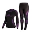 thumbnail image 5 of Drie Thermal Sets for Women Men Women's Thermal Underwear Sets Lightweight Warm Base Layers Quick Dry Wicking Top and Bottom for Winter Purple,M, 5 of 7