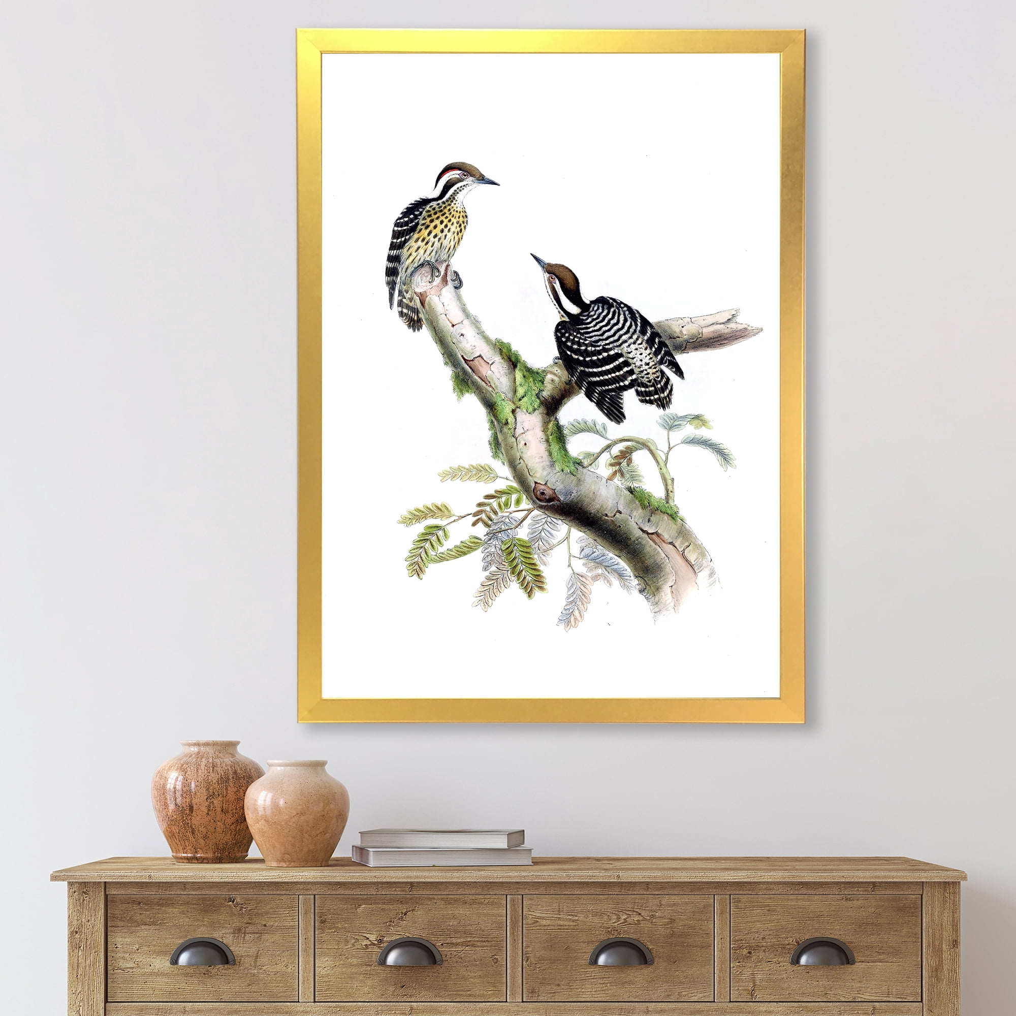 Designart 'Ancient Birds In The Wild VIII' Traditional Framed Art Print