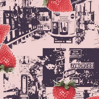 Strawberry Fabric Fruit Strawberries Berries Yellow Tonal VIP Cotton By The  Yard
