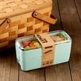 thumbnail image 6 of Pink Stackable Bento Box Japanese Lunch Box Kit with Spoon & Fork,Compartment Wheat Straw Meal Prep Containers for Adults, 6 of 6
