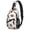 Football Shadow Brown Pattern, variant on Football Shadow Brown Pattern Sling Backpack, Unisex Cycling Crossbody Bag with Side Mesh Pockets, Adjustable Ambidextrous Strap Gift Ideas for Holiday Birthday Gifts