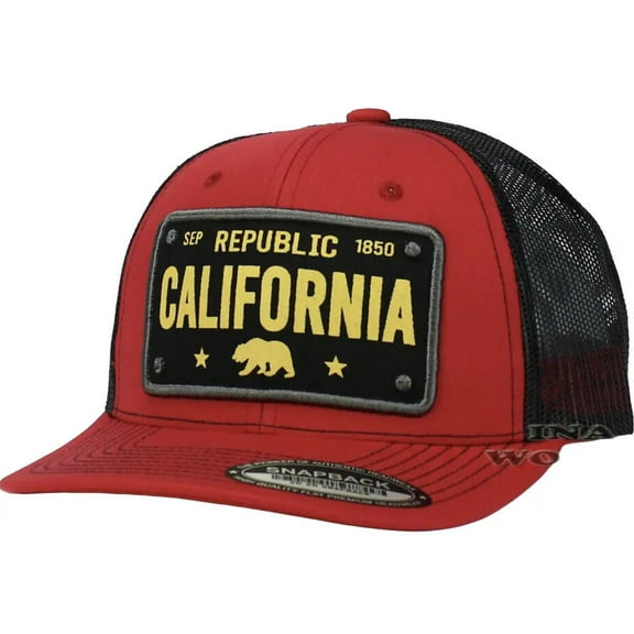 California Hat License Plate Snapback Semi-Curved Bill Baseball Cap