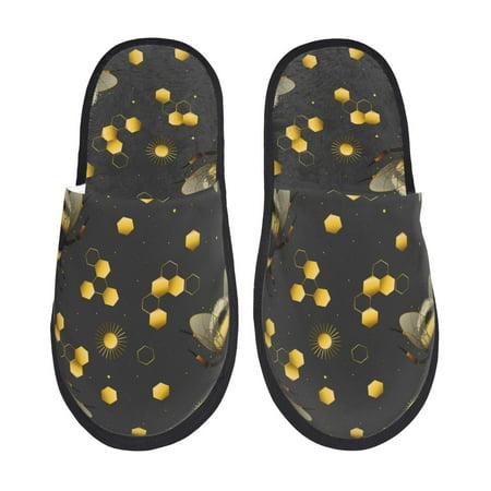 

Pofeuu Bumblebee Print EVA Fuzzy House super light Slippers Slippers Scuff Outdoor Indoor Warm Cozy Plush Bedroom Shoes Soft Flat Comfy Anti-Slip-Medium