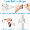 thumbnail image 3 of Home Security Door Lock, Front Door Locks for Kids, Home Reinforcement Lock for Swing-in Doors, Latch Guard Clasp, Solid Stainless Steel Catch Night Lock to Defend Your Home (2 Pack), 3 of 4
