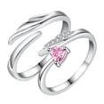 thumbnail image 1 of GOOHOCHY 1 par de pareja anillo anillo diseño anillo abierto anillos dedo fingeres de moda joyería, 1 of 8