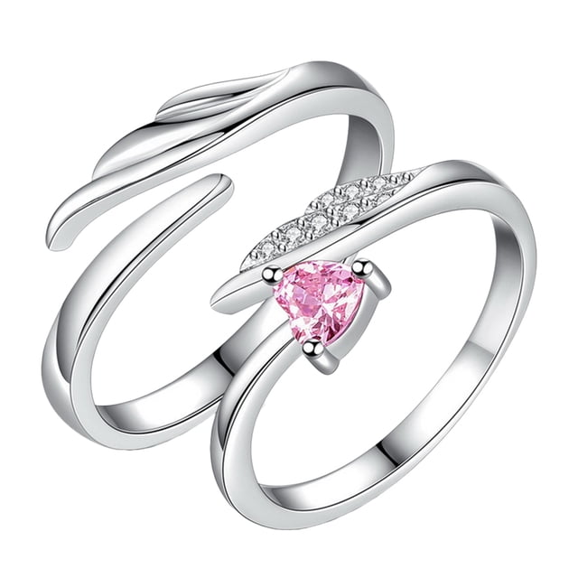 GOOHOCHY 1 par de pareja anillo anillo diseño anillo abierto anillos dedo fingeres de moda joyería