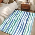 thumbnail image 5 of Rectangle Area Rug 4x6ft,Oceans Style Striped Washable Carpet Non-Slip Runner Accent Rugs Indoor Floor Mat for Bedroom Living Room Decor,Blue-green Geometric Line, 5 of 9