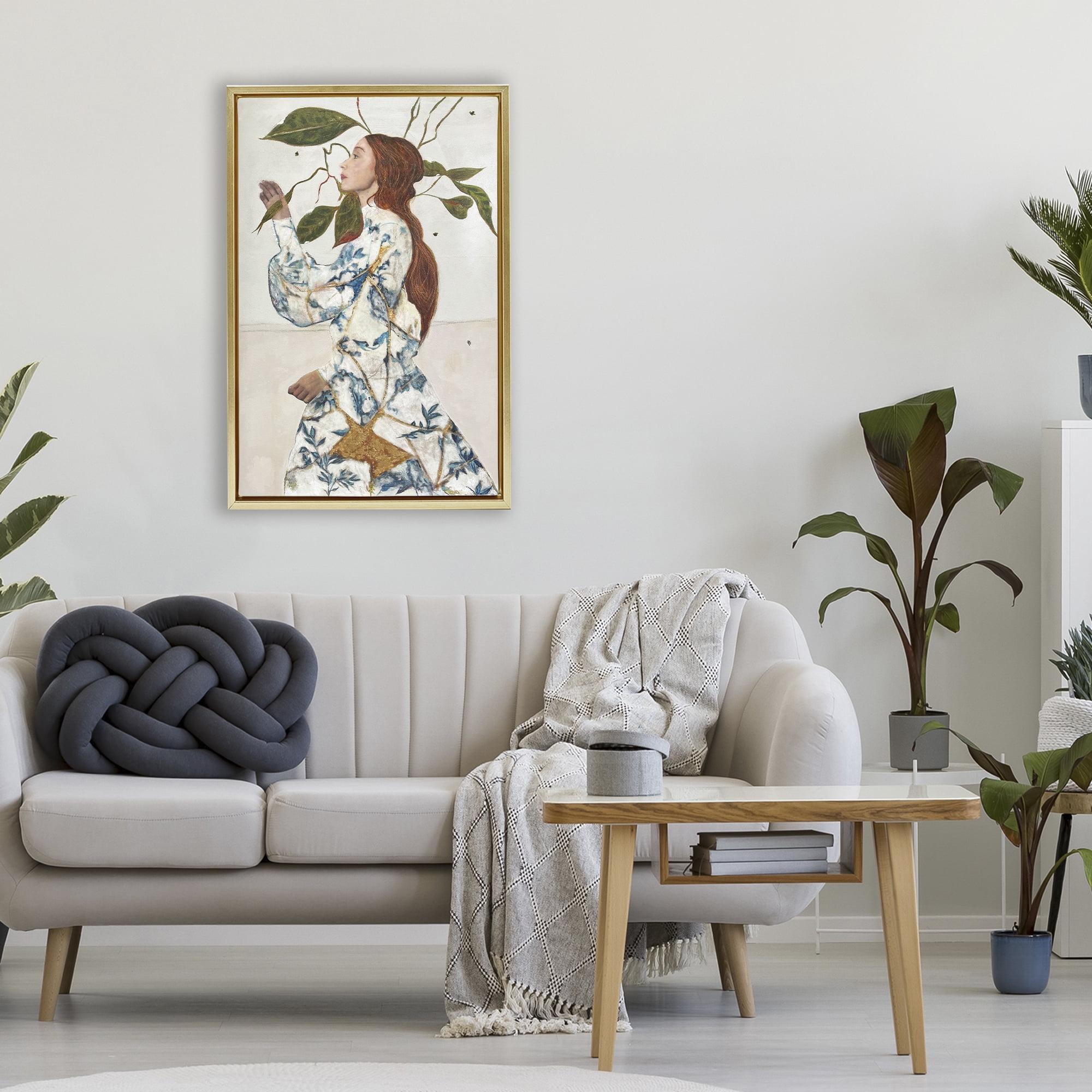Stupell Industries Le Voyage Fantastique Portrait Gold Framed Floater Canvas Wall Art, design by Karenina Fabrizzi