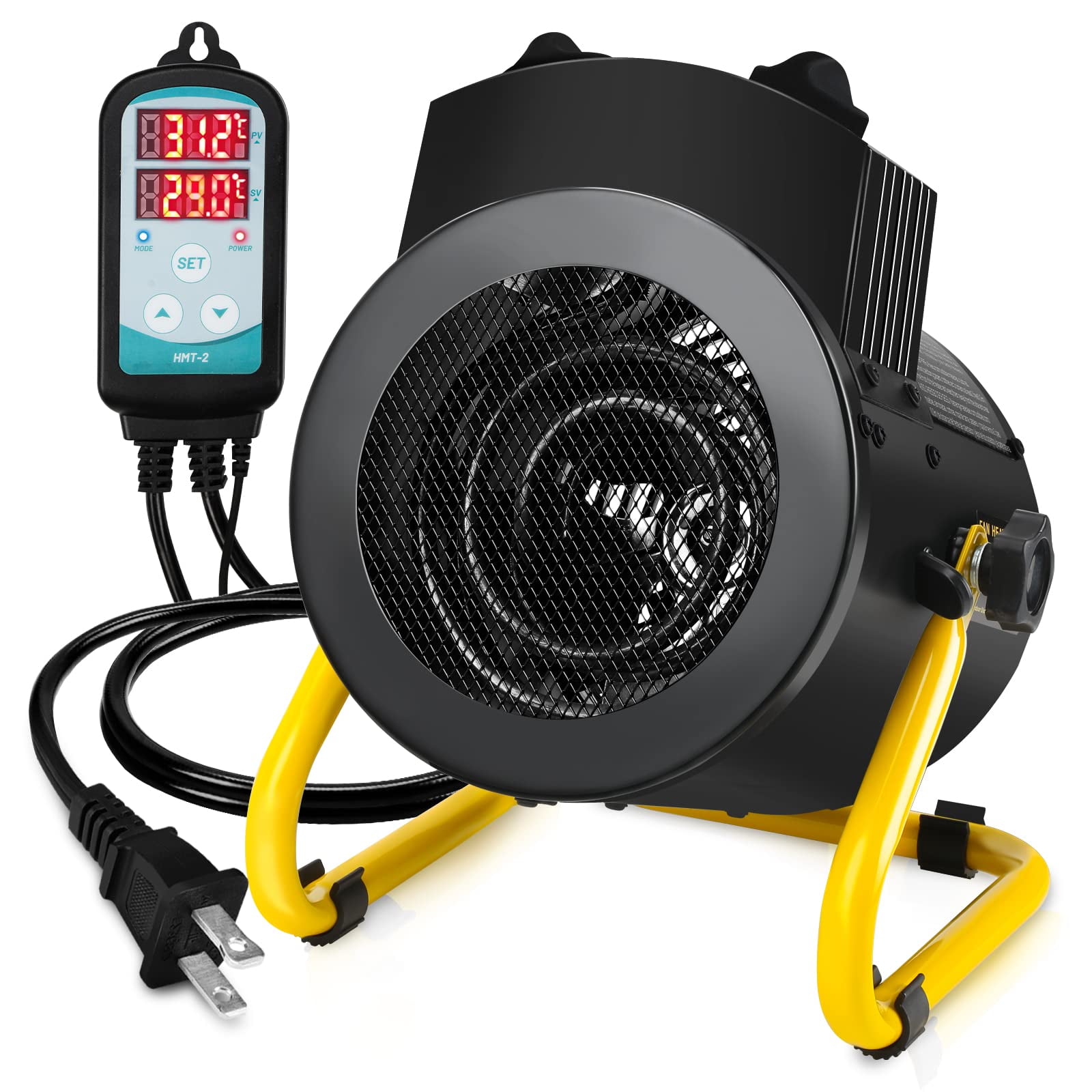 Greenhouse Heater with Digital Thermostat, 1500W Electric Heater