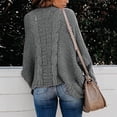 thumbnail image 4 of Ediodpoh Women Casual Solid Crochet Sweater Cardigan Loose Long Sleeve Pocket Long Coat Cardigan Sweaters for Women Dark Gray S, 4 of 7