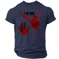 thumbnail image 2 of Halloween Shirts for Men Witch Hat Pumpkin Graphic Short Sleeve Funny Costumes Candy Print Crew Neck Cute Horror T-Shirt L, 2 of 5