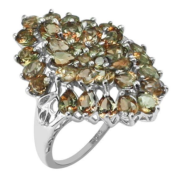 5.66 Ctw Andalusite Rare Cut Gemstone 925 Sterling Silver Women Christmas Ring