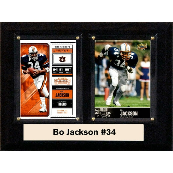 C&I Collectables 68BOJACKSONCO NCAA 6 x 8 in. Bo Jackson Auburn Tigers Two Card Plaque