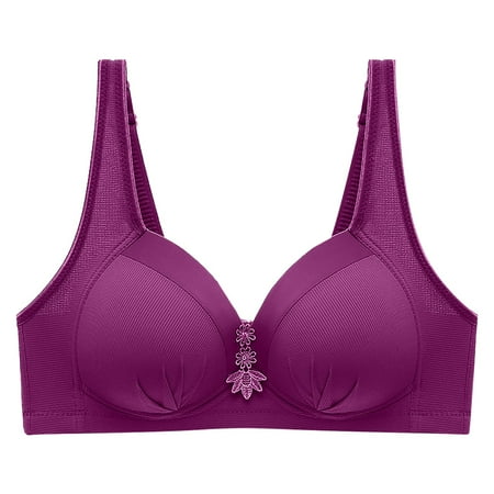 Workout Bras for Women  Plus Size Minimizer Everyday Bras Bralette Padded Comfort Bra Underwire Bra Extra-Elastic Wirefree Strappy Bras Seamless ( 44)