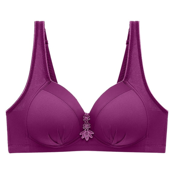 Everyday Bras for Women Womens Sports Bra Womens Bras Pack Sports Bras Backless Bra Low Back Bra Pack of Sports Bras for Women Underwire Padded Bras for Women Women Bras plus Size Front Purple 40