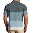 thumbnail image 4 of Homeyce Mens Polo Shirts Short Sleeve Collar Polo Shirts Button Casual Basic Lightweight Polo Sweatshirt Striped Color Block Golf T Shirt,Gray 3XL, 4 of 4