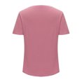 thumbnail image 6 of fatyb Women's Short Sleeve Tunic Tops Casual Crew Neck Blouses Comfy Basic Tee Shirts with Side Button, 6 of 6