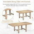 thumbnail image 4 of 6 Piece Extendable Dining Table Set, Atumon Wood Dining Room Set for 6, Dining Table Set with 4 Beige Cushioned Chairs and Bench, Farmhouse Dining Table Set Furniture for Kitchen Dining Room, Natural, 4 of 10