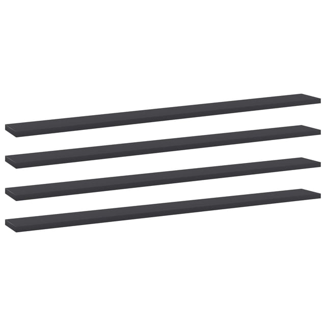 vidaXL Bookshelf Boards 4 pcs Grey 100x10x1.5 cm Engineered Wood