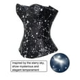 thumbnail image 3 of MISS MOLY Womens Overbust Corset Astronomy Print Party Bustier Top Gothic Lace up Lingerie Waist Cincher Basques Outfit, 3 of 6