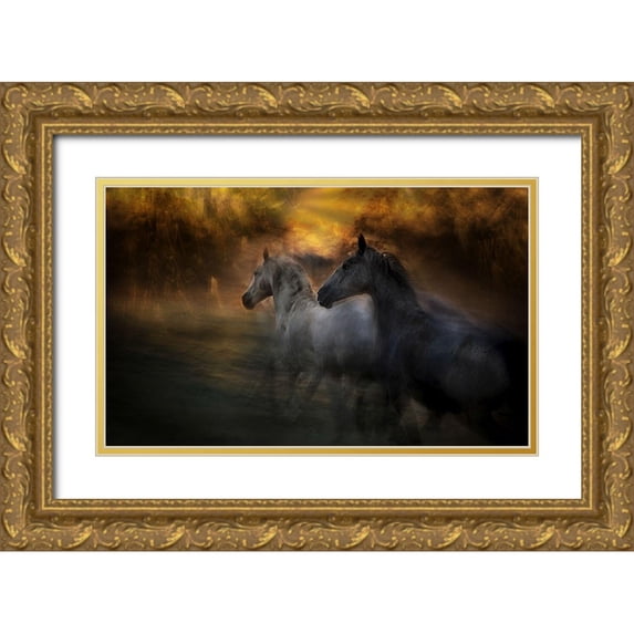 Malovrh, Milan 32x21 Gold Ornate Wood Framed with Double Matting Museum Art Print Titled - Duel